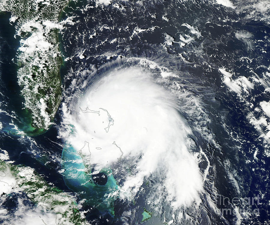 Hurricane Dorian Over The Bahamas Photograph by Nasa Earth Observatory/science Photo Library