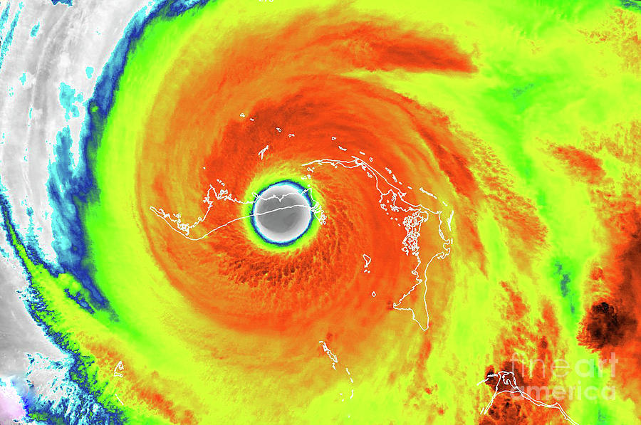 Hurricane Photograph - Hurricane Dorian Over The Bahamas by Nasa/noaa/uwm-ssec-cimss/william Straka Iii/science Photo Library