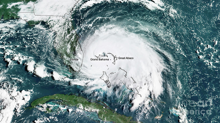 Hurricane Dorian Over The Bahamas Photograph by Noaa Environmental Visualization Laboratory/science Photo Library