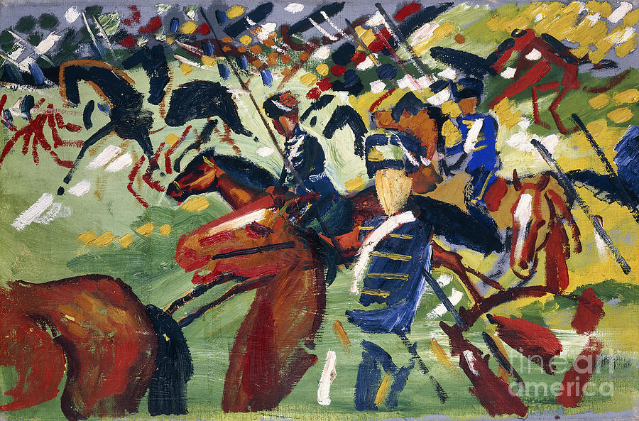 Hussars Setting Out, 1913 Painting by August Macke