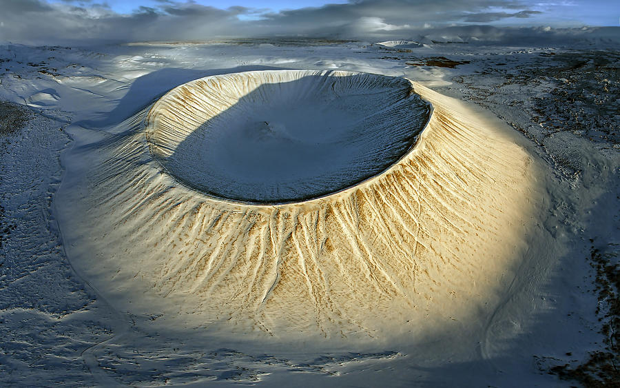 Hverfjall Volcano Crater Photograph by Hua Zhu