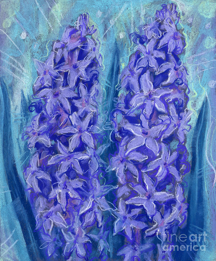 Hyacinths, violet version Mixed Media by Julia Khoroshikh