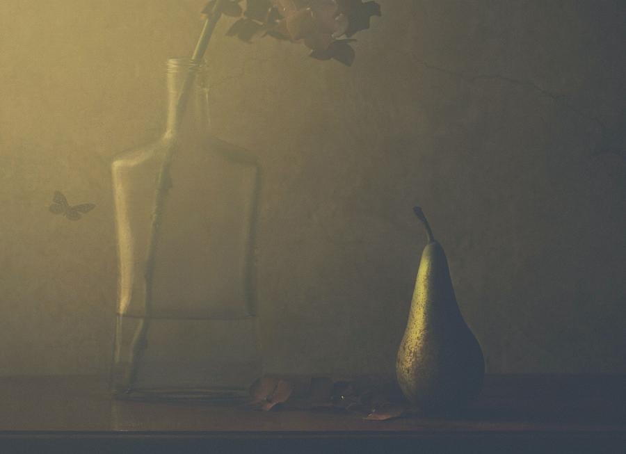 Hydrangea And Pear (2) Photograph by Delphine Devos
