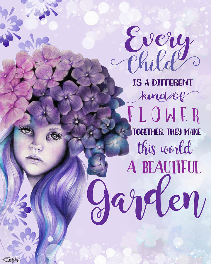 Fairy Mixed Media - Hydrangea Collection - Typography 1 by Sheena Pike Art And Illustration