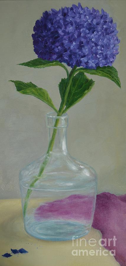 Hydrangea in a Bottle Painting by Michelle Welles