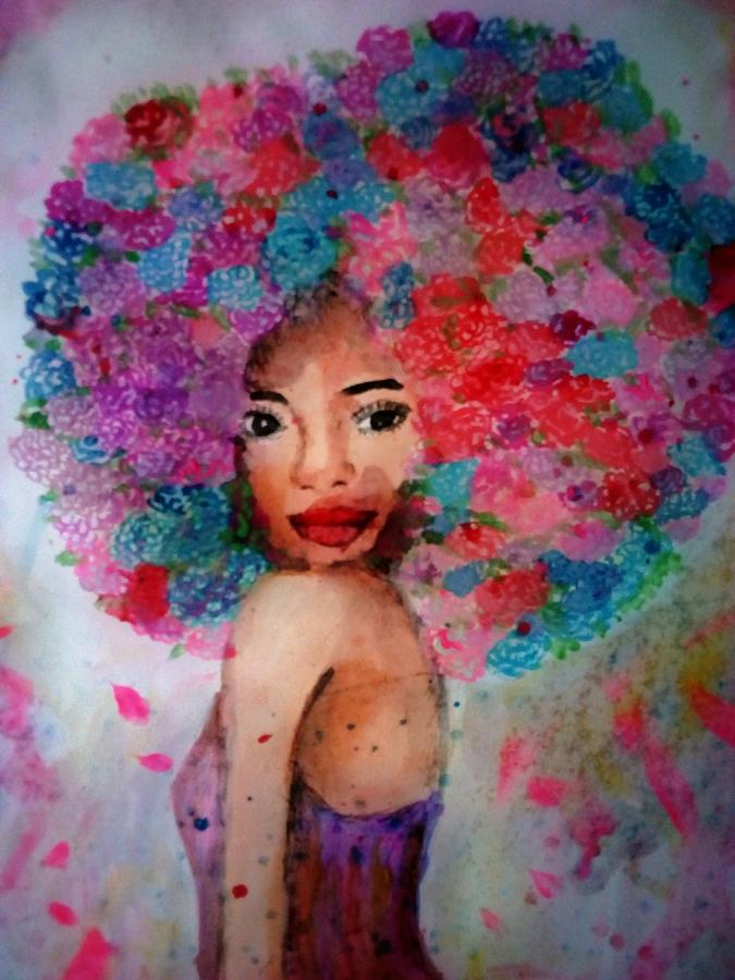 Flower Painting - Hydrangea Is My Hair by Sunshine Amos