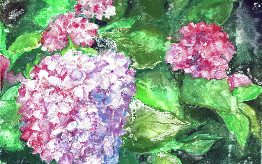 Hydrangeas Painting by Susan Herbst