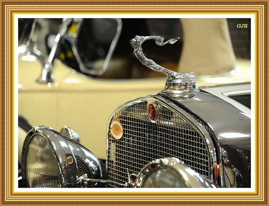 Hyper- Realistic 1930 S Cadillac Grille And Hood Ornament L A S With Printed Frame. Digital Art