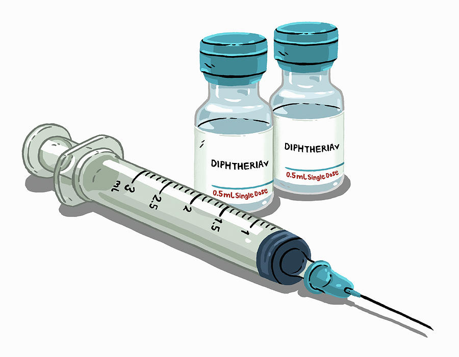 Hypodermic Syringe And Bottles Photograph by Ikon Images