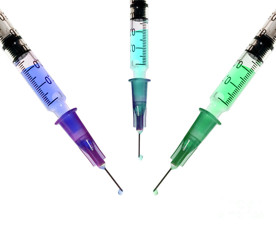 Hypodermic Syringe Filled With Colourful Liquid C8 Photograph