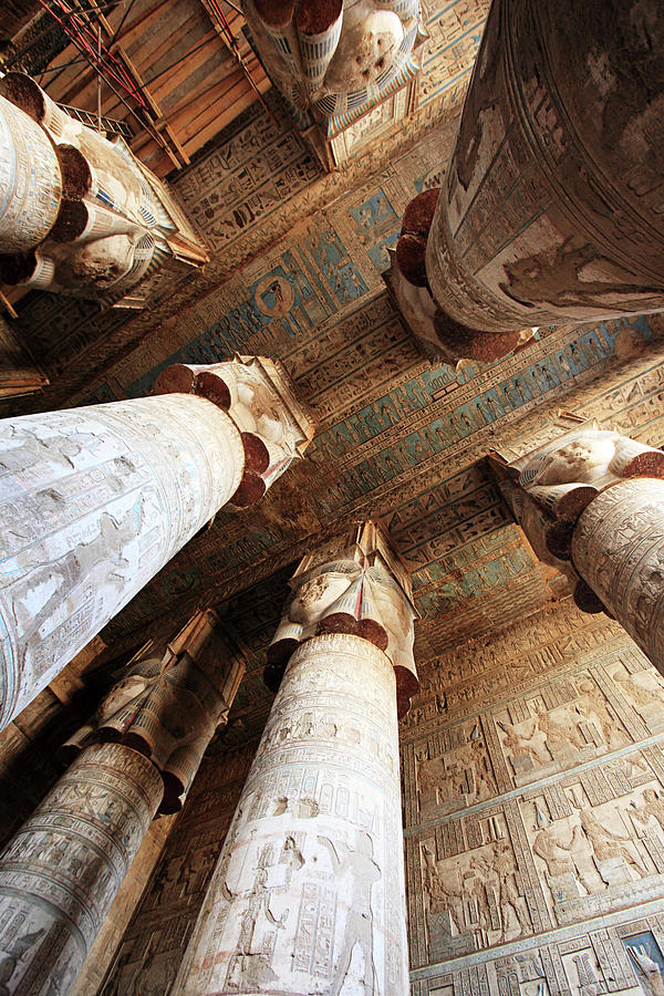 Hypostyle Hall In Dendera Temple Egypt Digital Art by David Forman ...