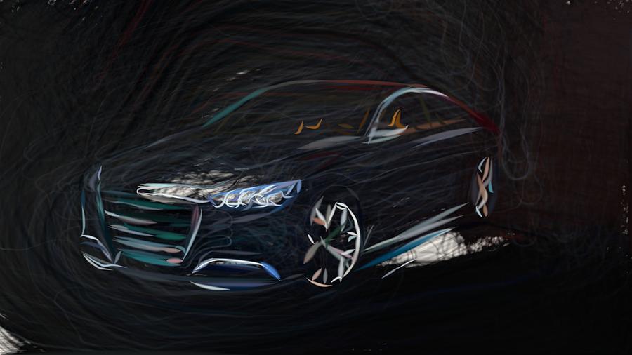 Hyundai HCD 14 Genesis Draw Digital Art by CarsToon Concept