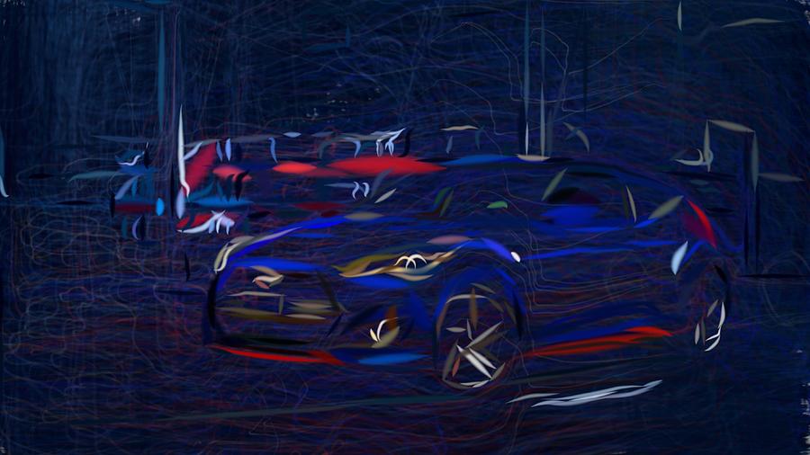 Hyundai Veloster Turbo R Spec Drawing Digital Art by CarsToon Concept