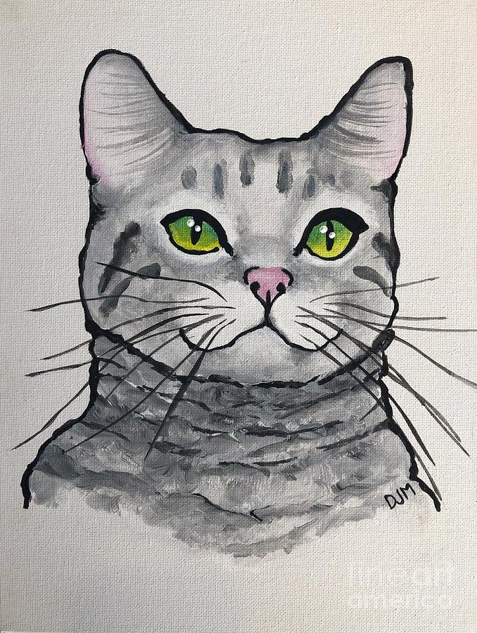 Cat Painting - I Am Me. by Deb Magelssen