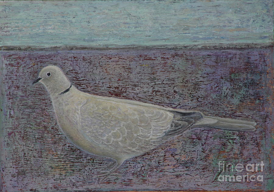 I Am The Collared Dove, 2016 Oil On Wood Painting by Ruth Addinall