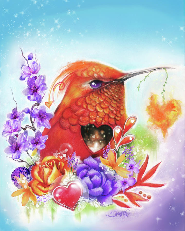 Animal Mixed Media - I Burn For You Love Birds by Sheena Pike Art And Illustration