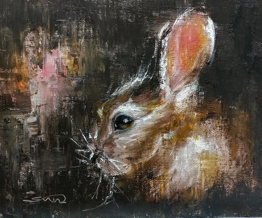 Albrecht Durer Painting - I can see you Rabbit by Sun Sohovich