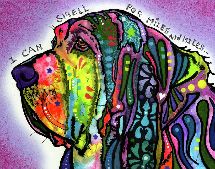 Psychedelic Mixed Media - I Can Smell (bloodhound) by Dean Russo