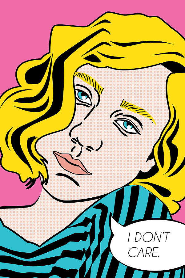 Illustration Digital Art - I Dont Care by Erika Hager Illustration Digital Art - I Dont Care by Erika Hager