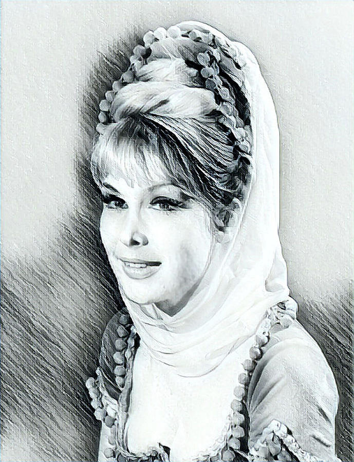 I Dream of Jeannie - Barbara Eden Drawing by Teresa Trotter