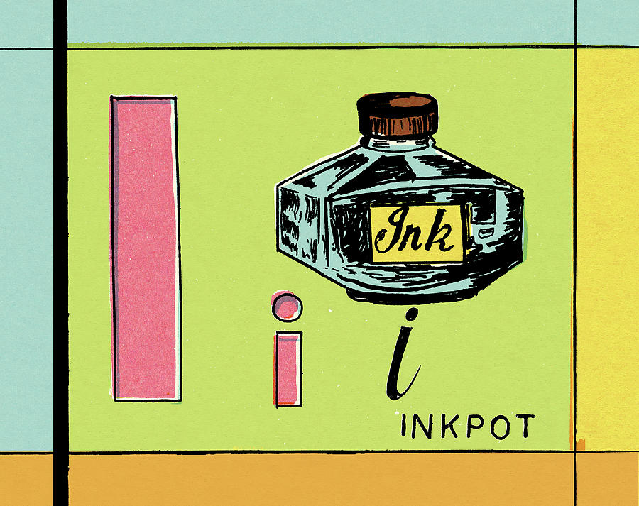 Vintage Drawing - I is for Ink by CSA Images