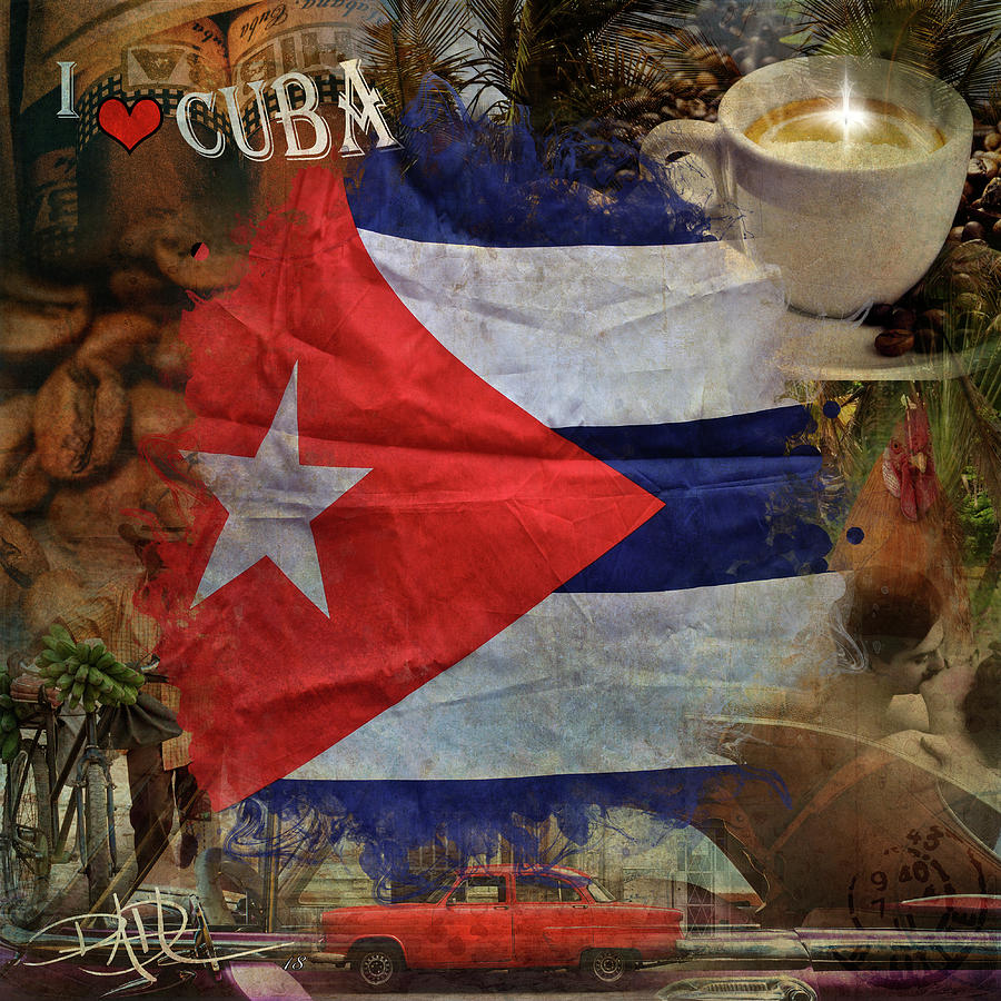 I love Cuba Digital Art by Ricardo Dominguez
