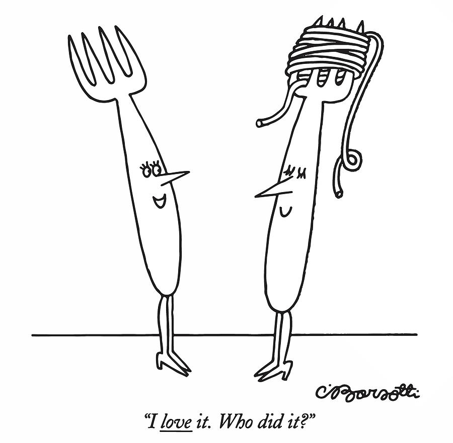 Women Drawing - I Love It. Who Did It? by Charles Barsotti
