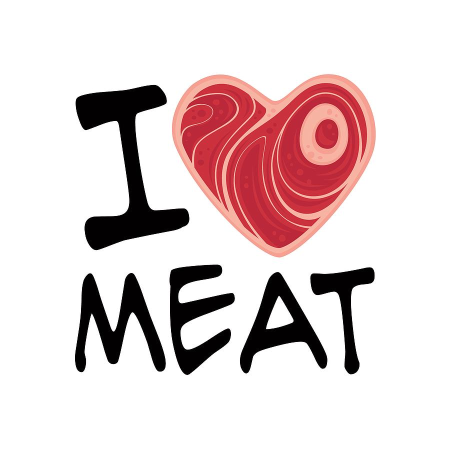 Meat Digital Art - I Love Meat by John Schwegel