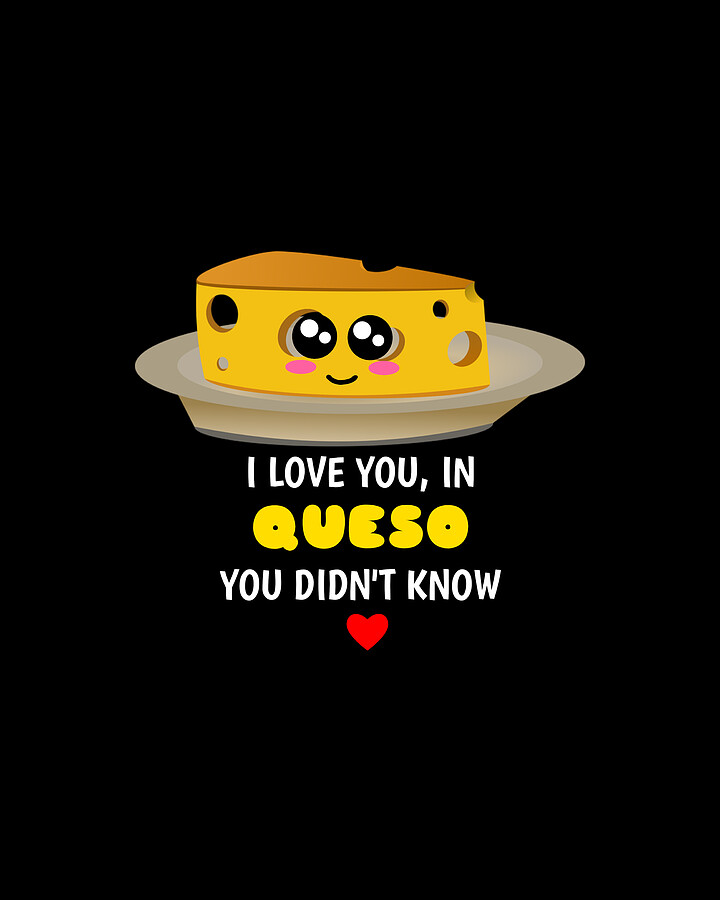 I Love You In Queso You Didnt Know Funny Cheese Pun Digital Art by