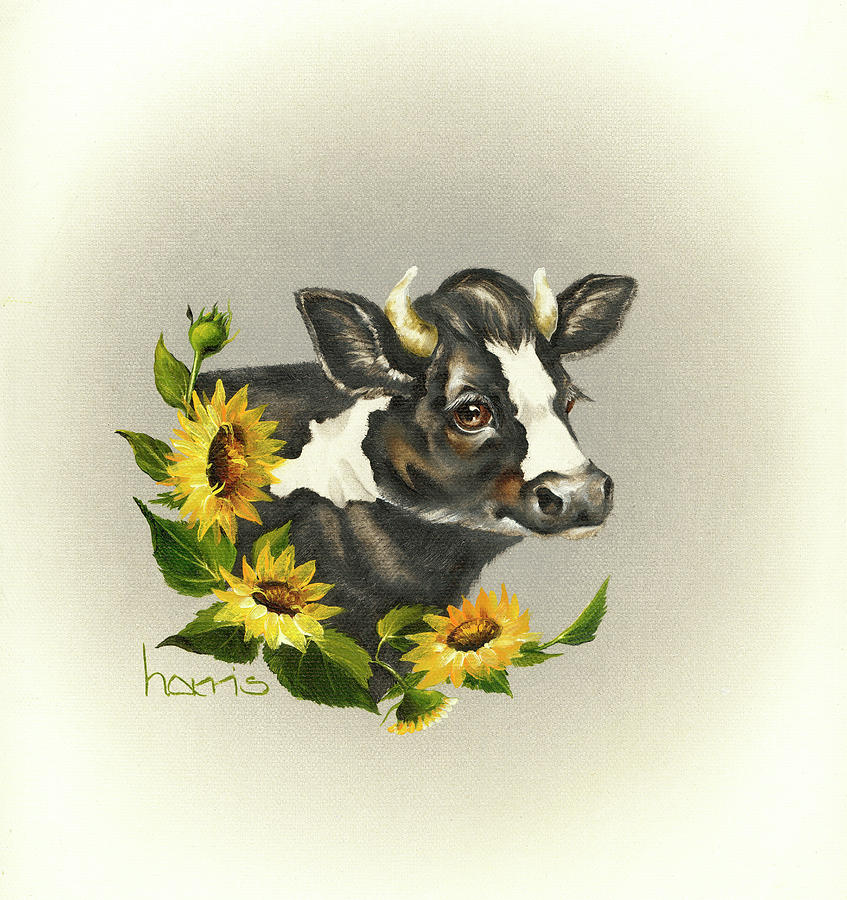 I Only Have Eyes For Moo Painting by Peggy Harris