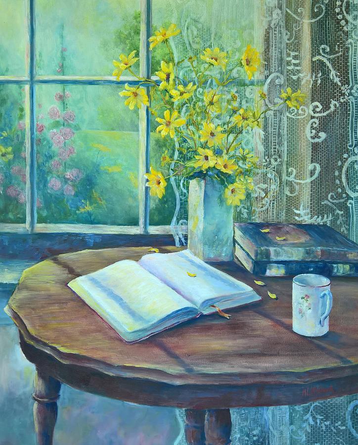 I Start My Day Painting by ML McCormick