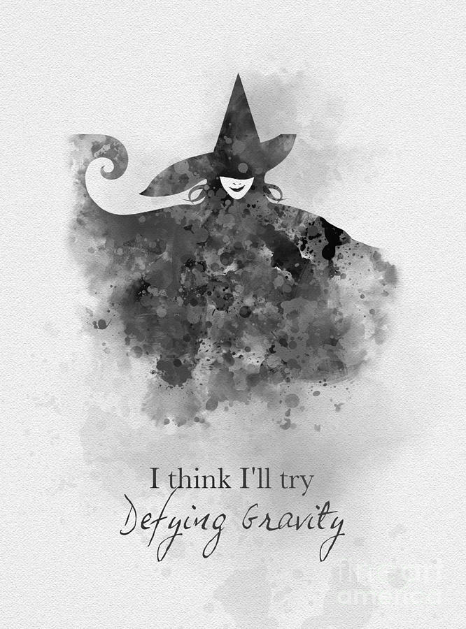 I think Ill try Defying Gravity Black and White Mixed Media by My Inspiration