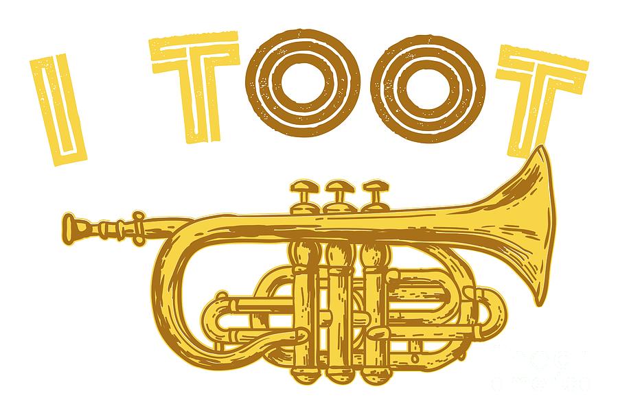 Bass Digital Art - I Toot Trumpets Music Instrument by Mister Tee