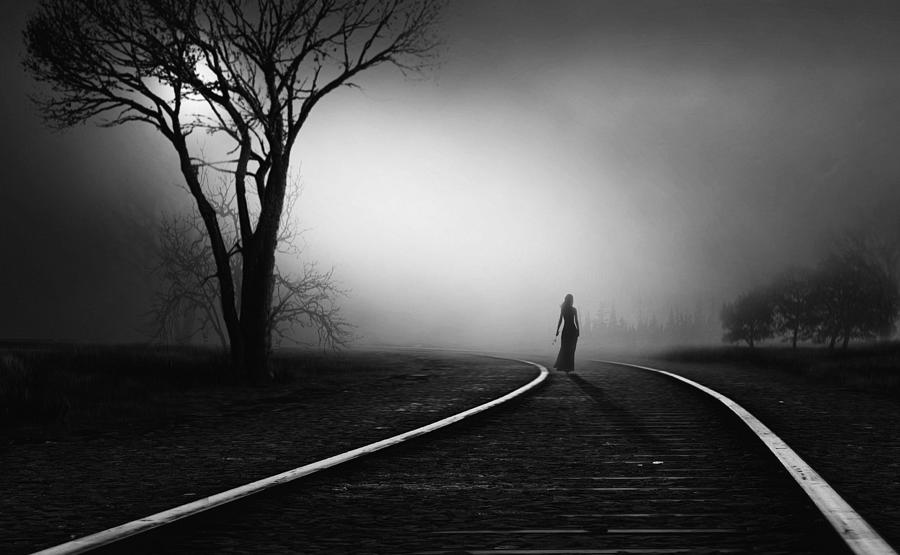Black And White Photograph - I Walk Alone. by Djeff Act