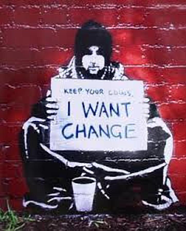 Banksy Digital Art - I Want Change by Ana
