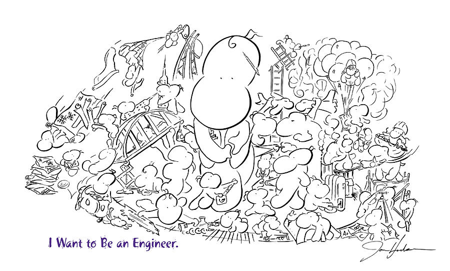 I want to be an engineer-The Poops Drawing by Jon C Hudson - Fine Art  America