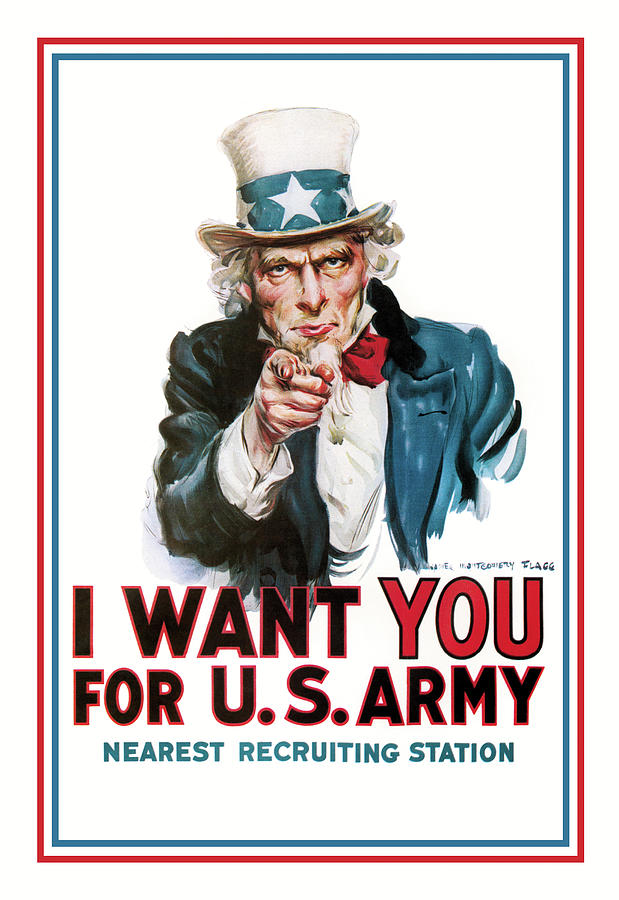 I Want You for the U.S. Army Painting by James M. Flagg