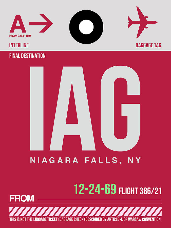 IAG Niagara Falls Luggage Tag I Digital Art by Naxart Studio - Pixels