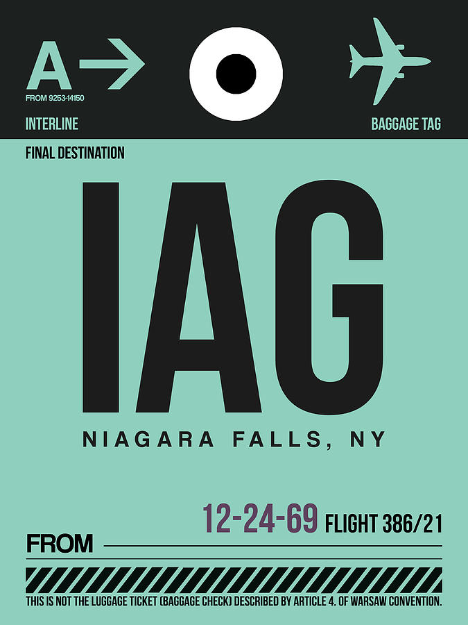 IAG Niagara Falls Luggage Tag II Digital Art by Naxart Studio | Fine ...