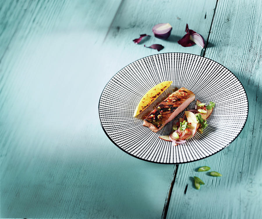 Iberico Pluma With Mango Made In A Beefer With Styrian Apple Salad Photograph by Tre Torri