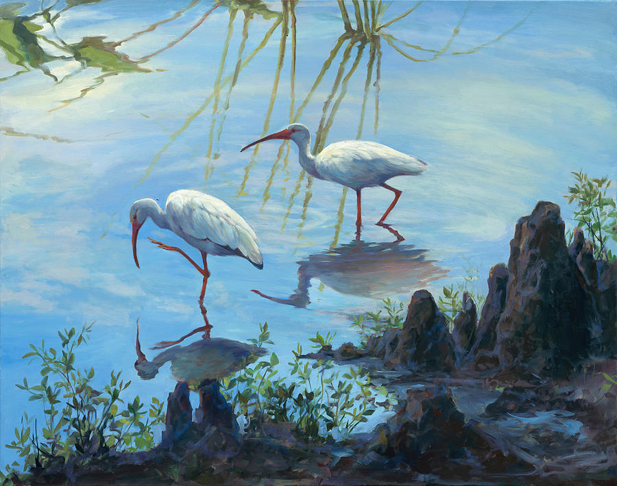 Ibis Painting - Ibis Cypress by Laurie Snow Hein