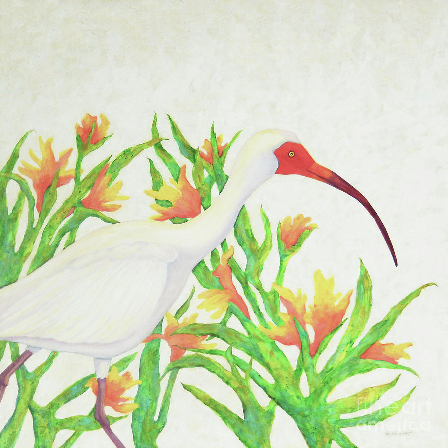 Ibis On The Hunt Painting by Sharon Nelson-Bianco