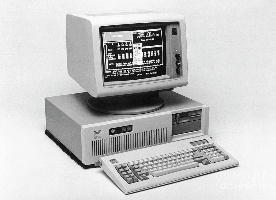 Ibm At Computer by Bettmann