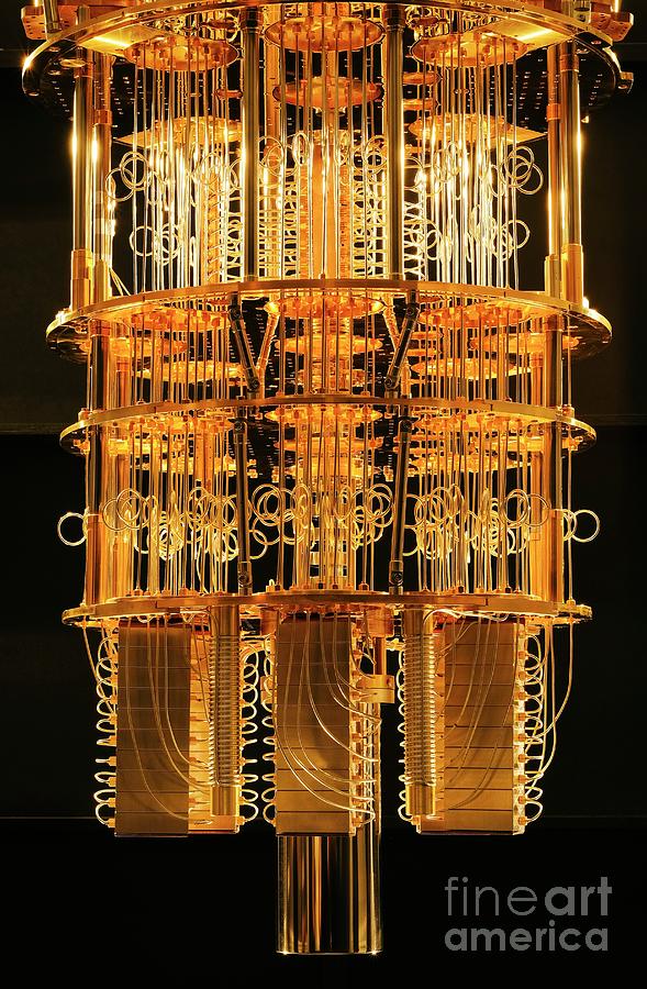 Quantum Computer Photograph - Ibm Q Quantum Computer Cryostat by Ibm Research/science Photo Library