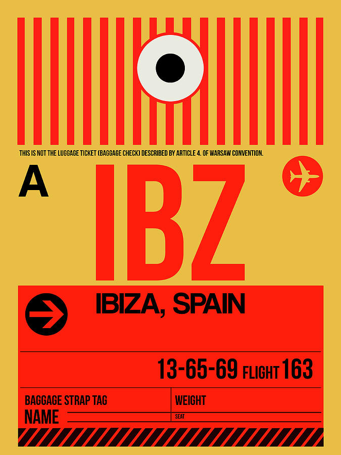 IBZ Ibiza Luggage Tag I Digital Art by Naxart Studio