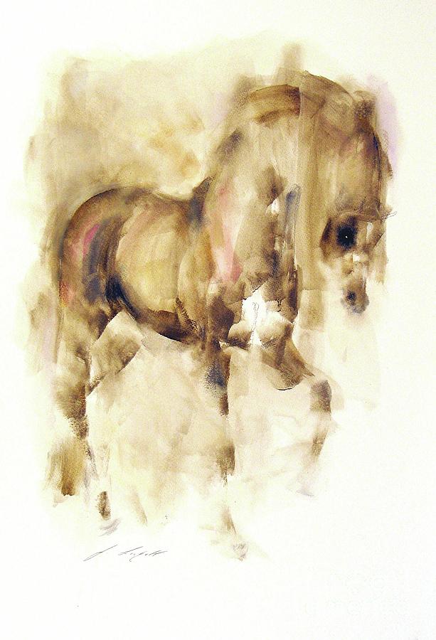 Horse Painting - Icarus by Janette Lockett