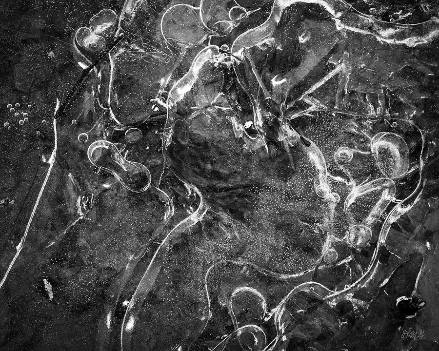 Ice Abstraction I BW Photograph by David Gordon