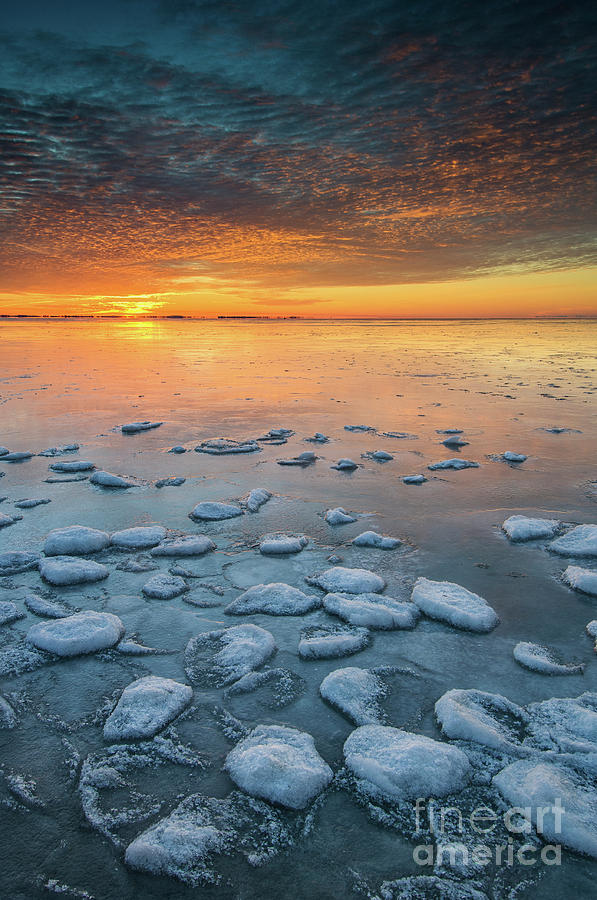 Ice at sunrise WI8709 Photograph by Mark Graf