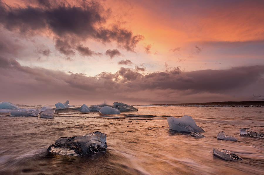 Ice Blocks Diamond Beach Iceland Photograph by Tibor Vari