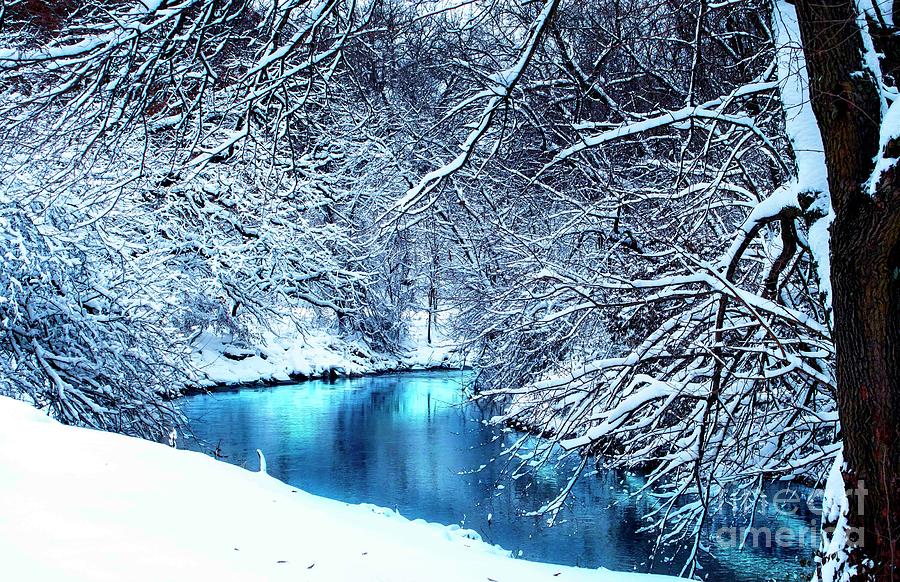 Ice Blue Waters on a Winters Scene Photograph by Sandra Js